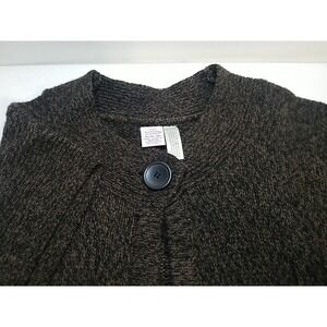 Bobbie Brooks Womens Sweater 1X 16-18 Brown Open Front 1-Button Sleeveless‎